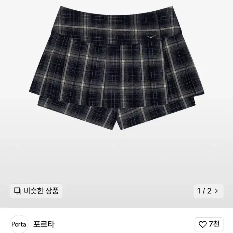 포르타 CHECK PLEATS MINI SKIRT SHORTS