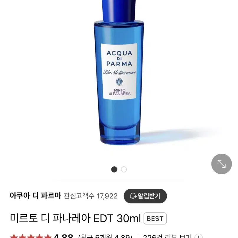 아쿠아디파르마 미르토 디 파나레아 오 드 뚜왈렛 30ml