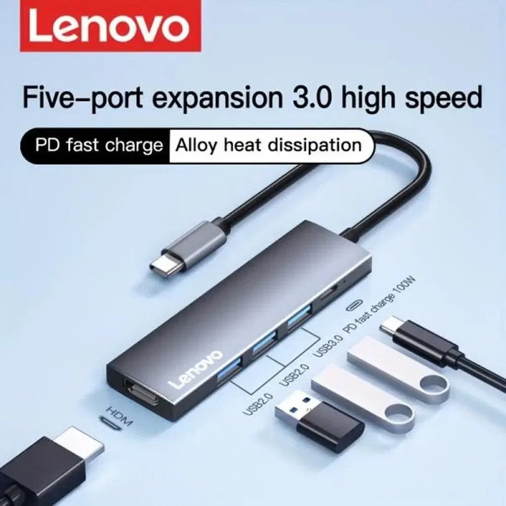 새제품 레노버 USB C 허브 1 in 5