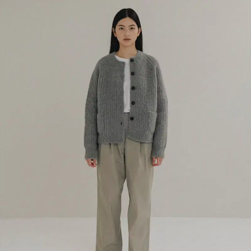 PECES Alpaca knit cardigan Gray