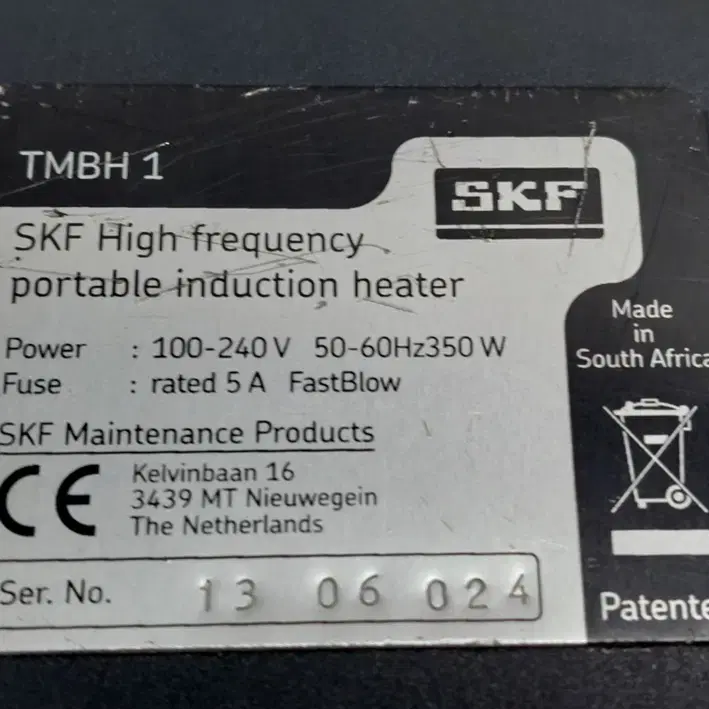 SKF TMBH1 고주파 휴대용 베어링 히터