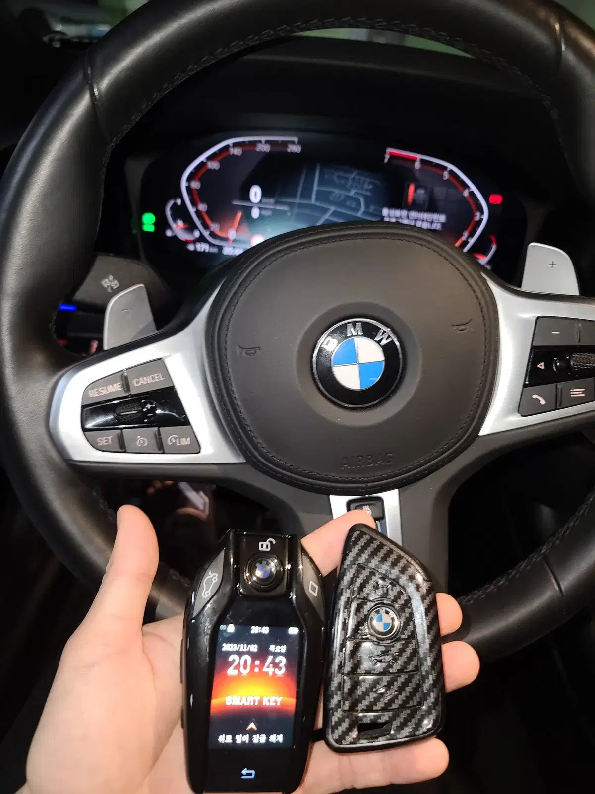 BMW 구형 자동차키를 신형 LCD 액정 디지털키로 업그레이드 이식 개조