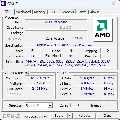 CPU AMD 라이젠9-6세대 9950X 고사양컴퓨터