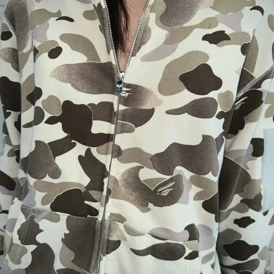 BAPE 베이프 화이트 브라운 쿠키 카모 샤크 후드집업 빈티지 슈프림