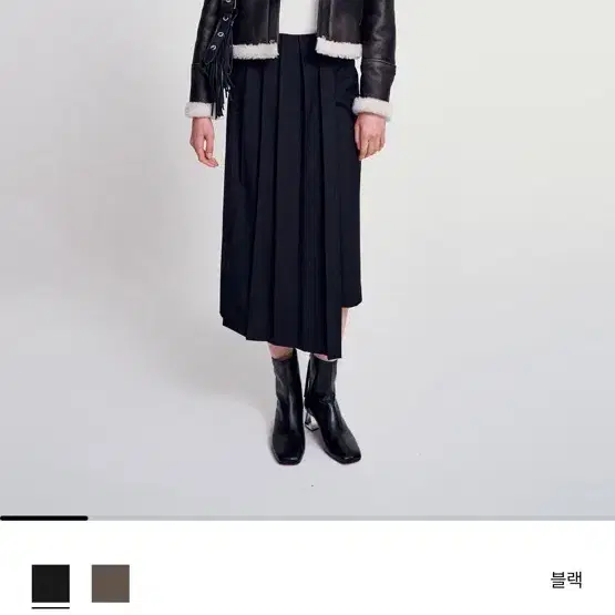 마쥬 2025 fw 신상 무스탕 블랙 43사이즈(55)