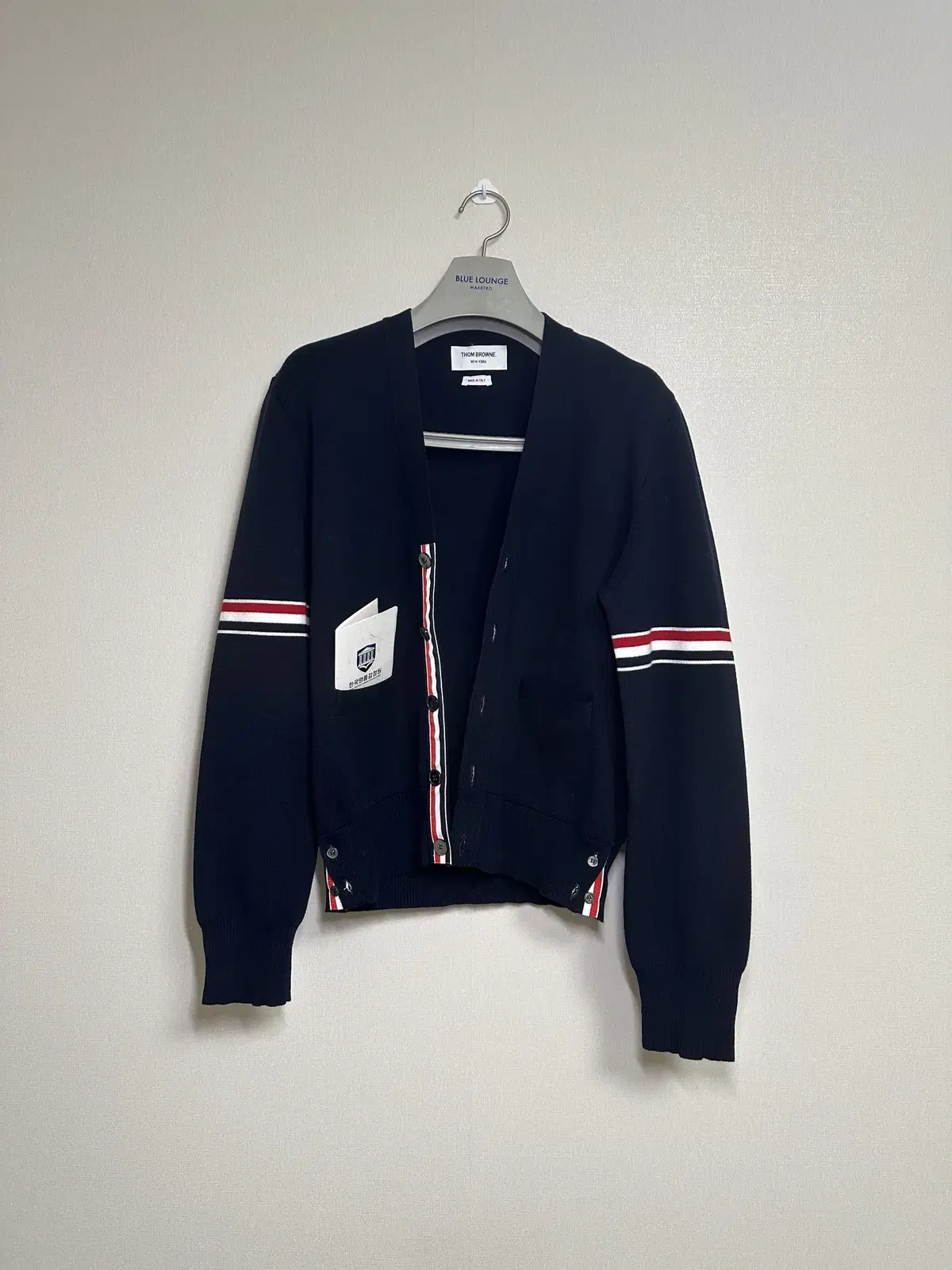 [1size] Department store version of the new Tom Brown Milan Stitch arm band cardigan navy