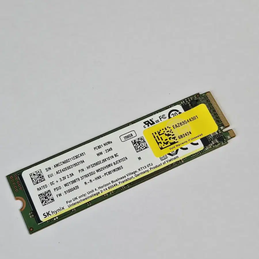 NVMe)SK하이닉스 PC801 M.2 SSD 256GB