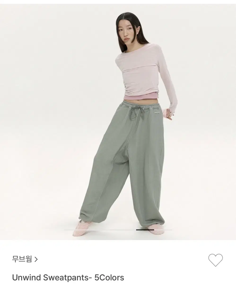 무브웜 unwind pants -sage grey