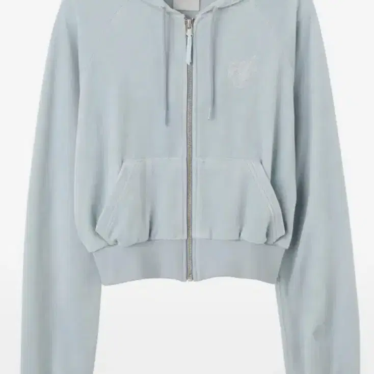 스컬프터 Velour zip-up Hoodie baby blue