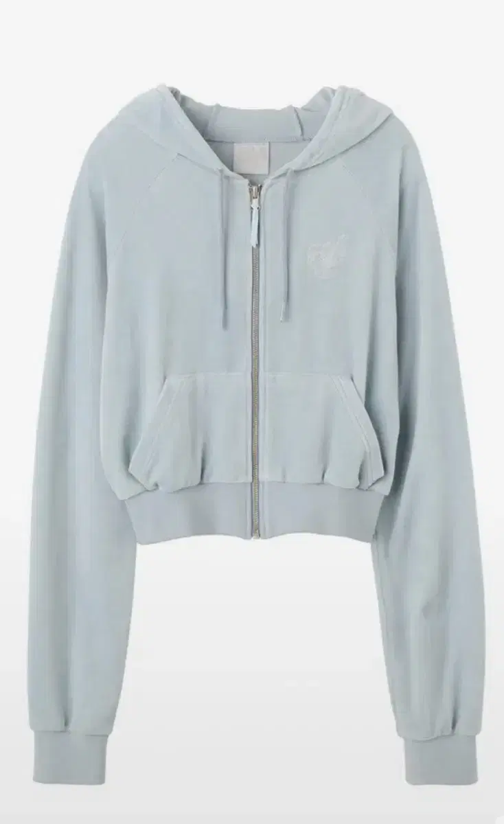 Sculptor Velour zip-up hoodie baby blue