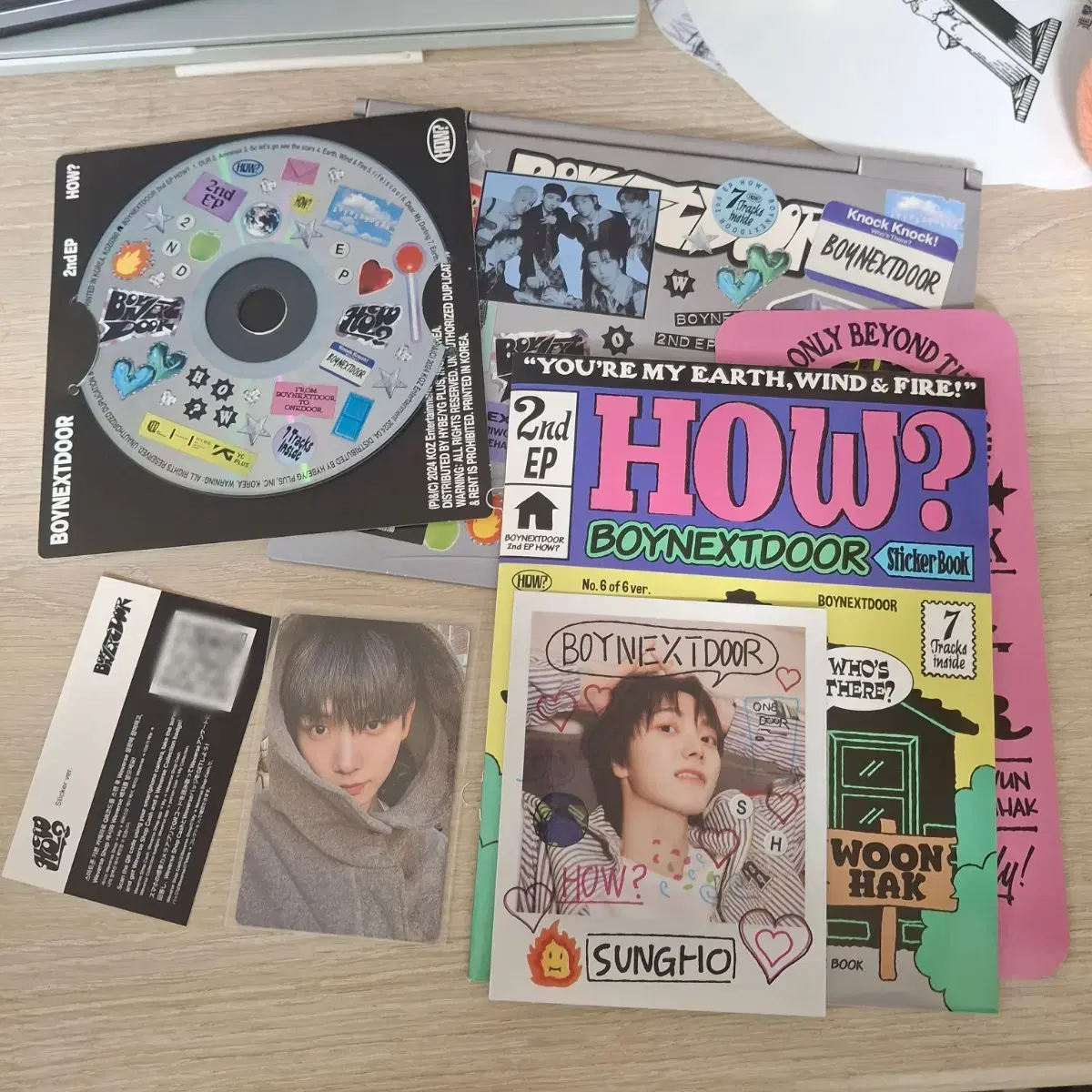 How? sticker ver. 전구성 개봉앨범 명재현 포카