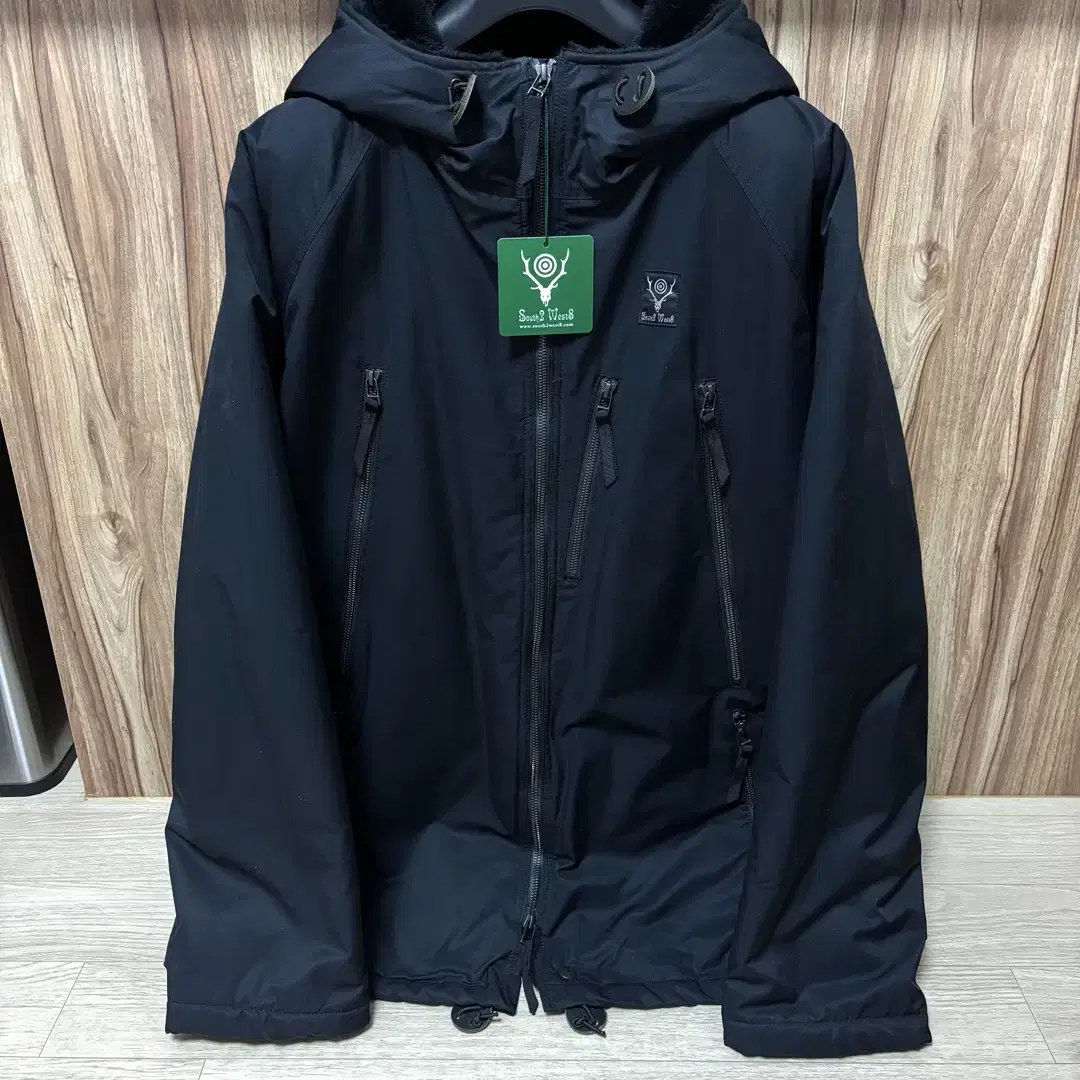 South2West8 Zipped 마이크로 퍼 코트 블랙 L