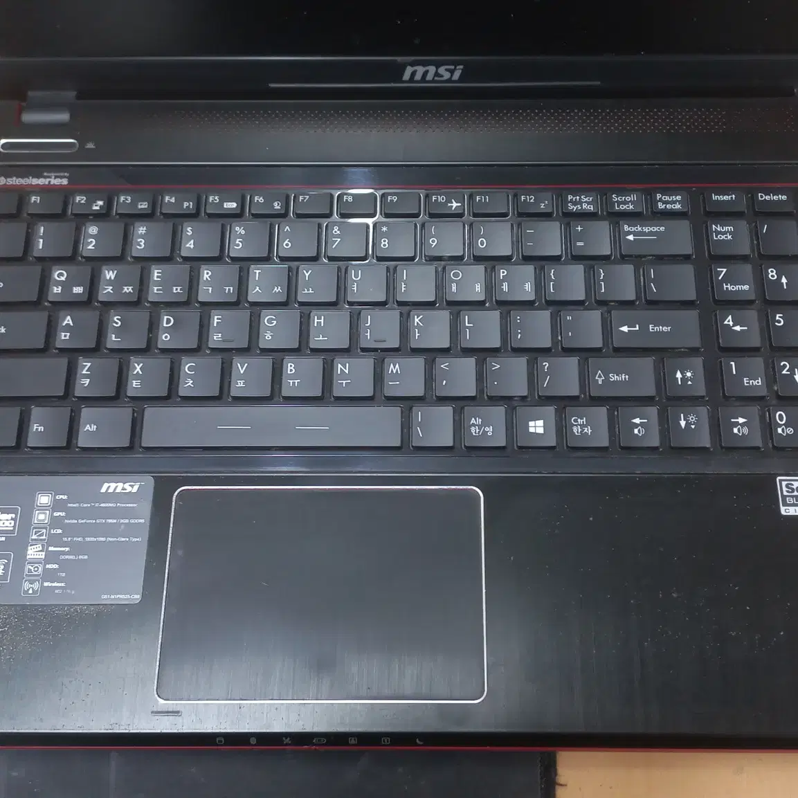 MSI GE60 부품용 노트북 팝니다.