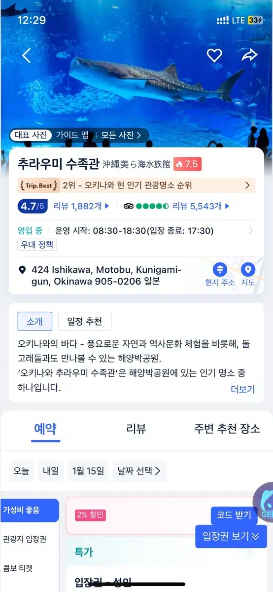 오키나와 추라우미 수족관