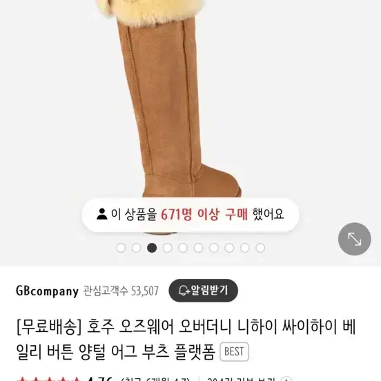 호즈 오즈웨어 니하이 베일리 버튼 부츠 38