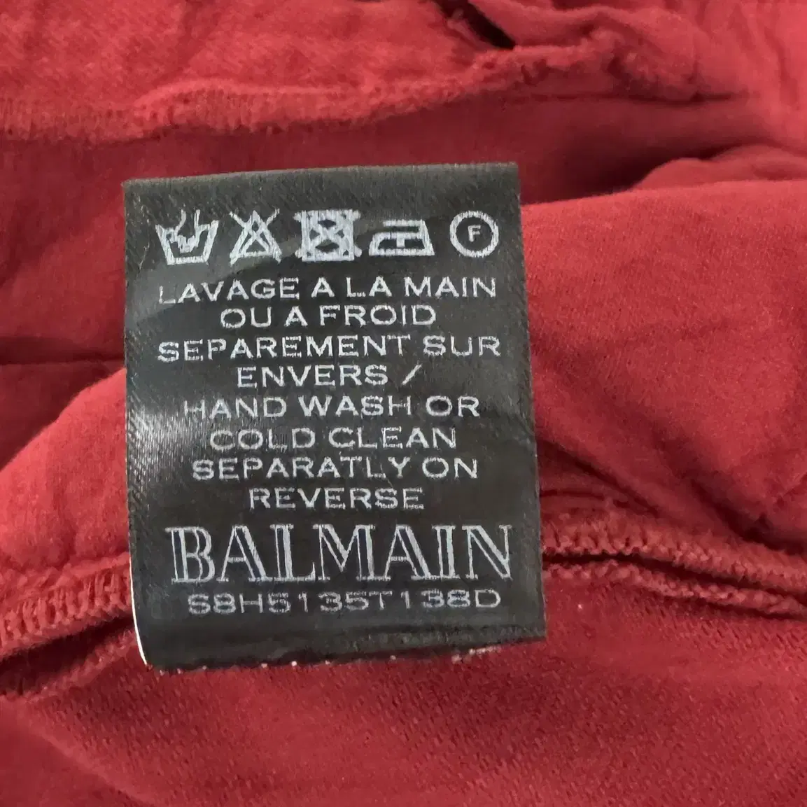 BALMAIN 발망 레드 바이커 팬츠