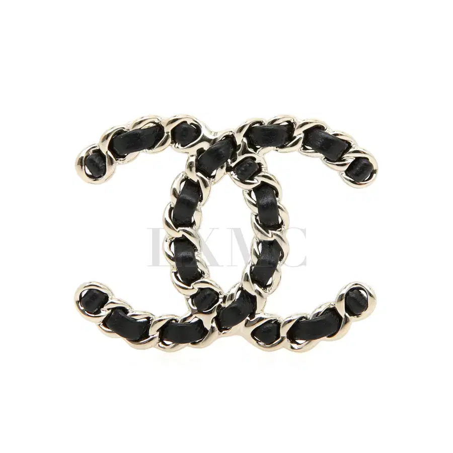 CHANEL CC CHAIN BROOCH BLACK GOLD BRACELET PENDANT A96202