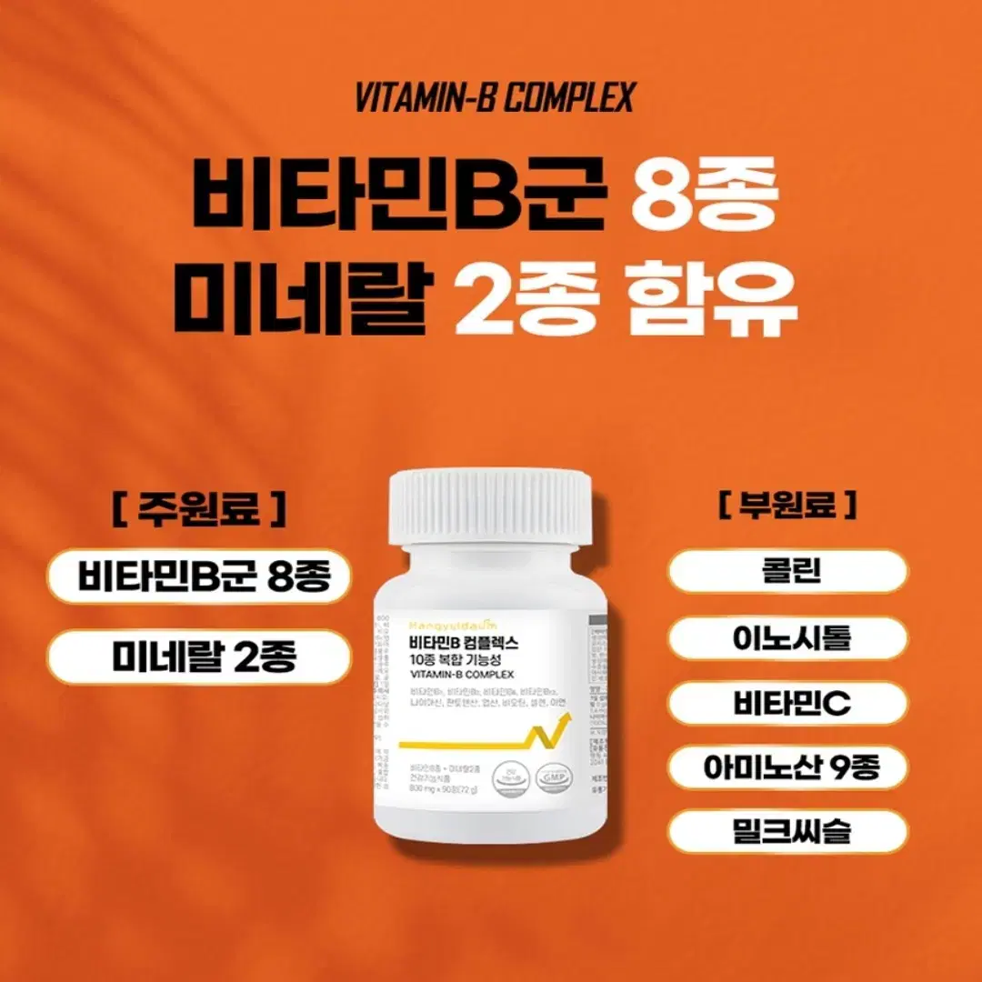 [3개월]한결다움 비타민B 컴플렉스 복합체 800mg 90정 B - 50