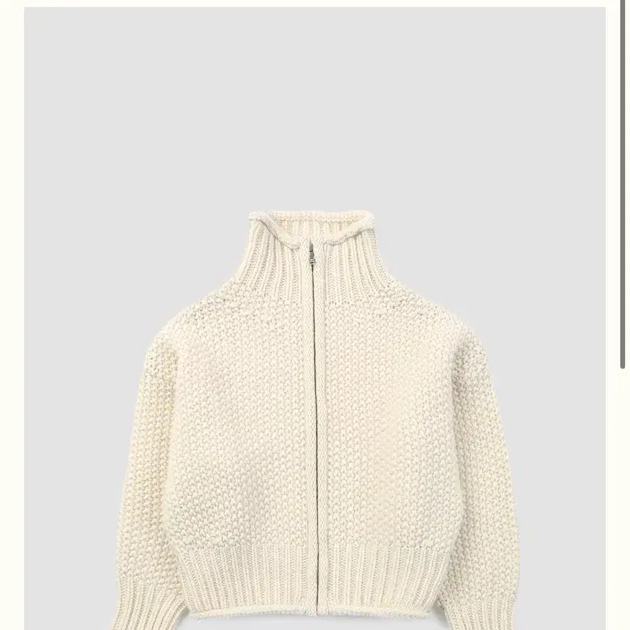 리본빛 Tabi Zip-up Knit - Ivory