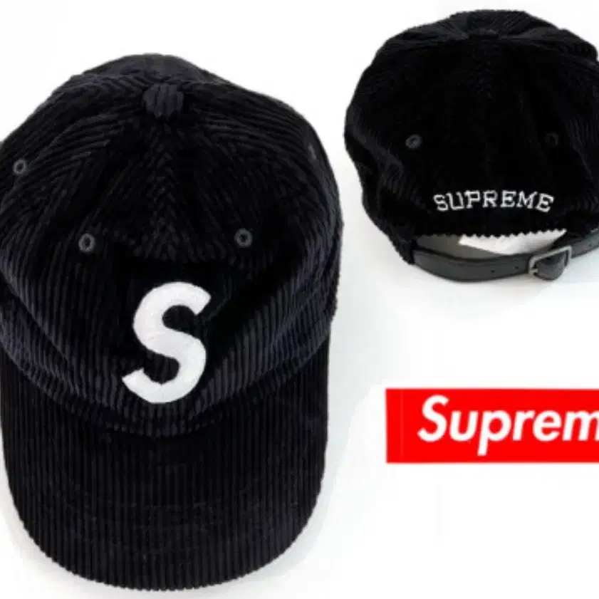 (새제품) 뉴욕 Supreme 코듀로이 볼캡(블랙)