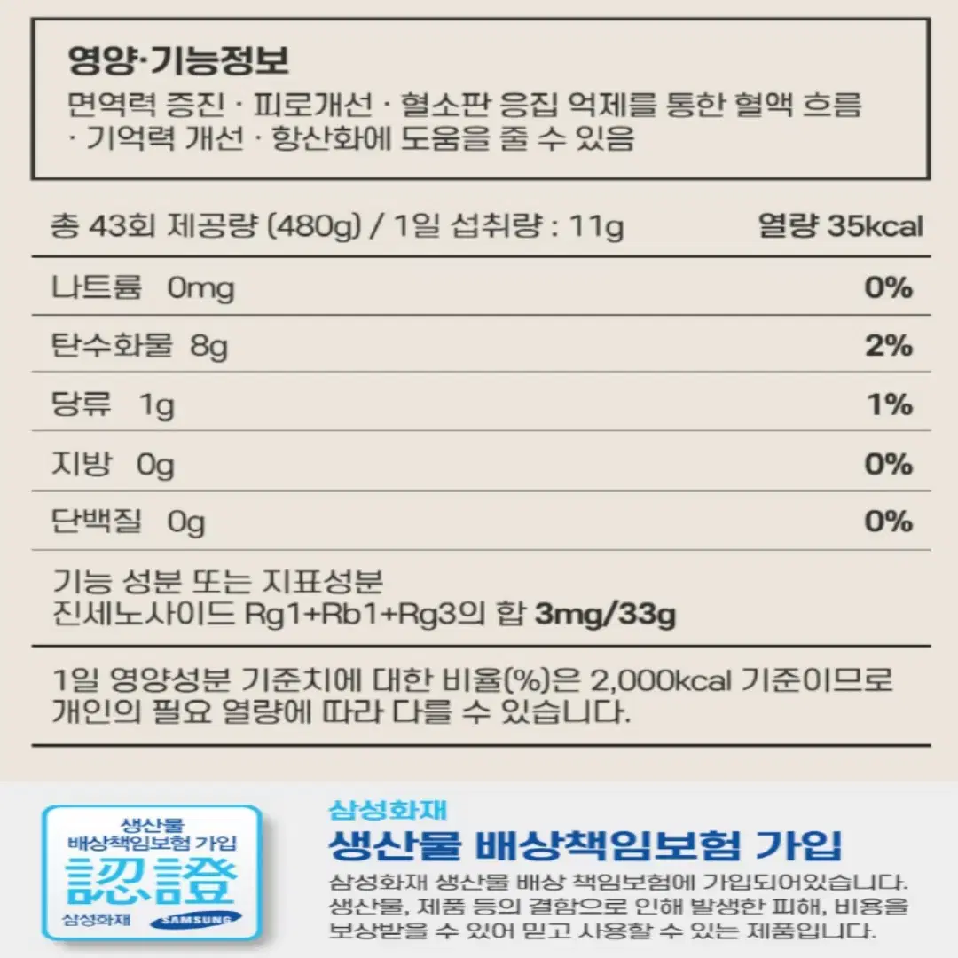 고려6년근 홍삼정365 2병(1세트) 설 추석 효도 선물세트 (쇼핑백)