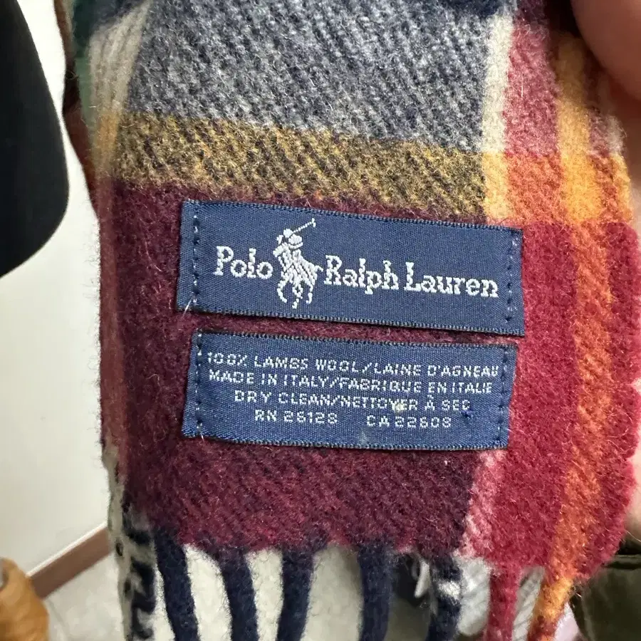 Polo Ralph Lauren 후입 랄프로렌램스울100%체크머플러/목도