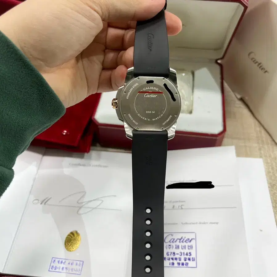 까르띠에 칼리브 드 18k콤비 다이버 오토42mm 18년국내풀셋