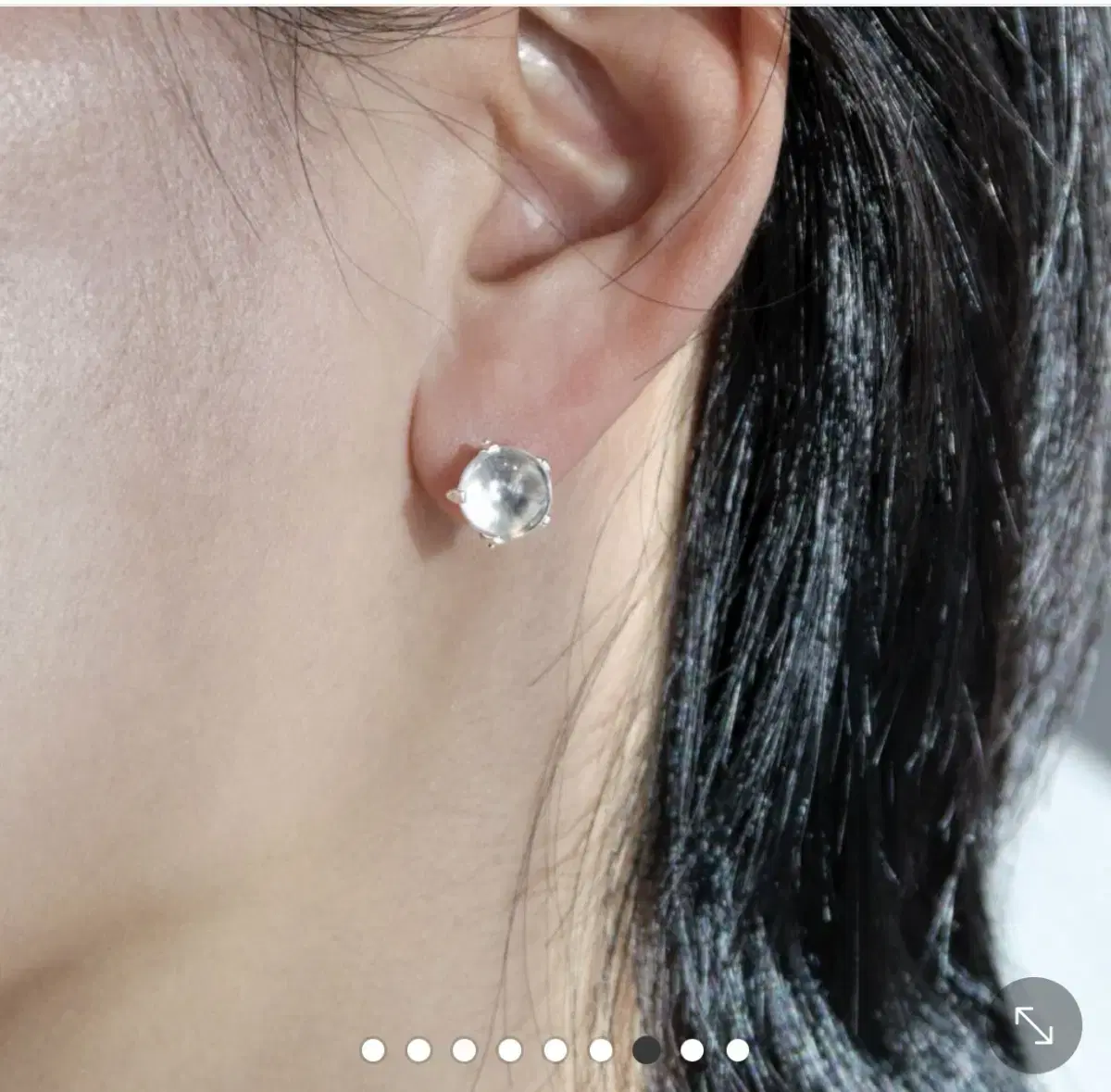 원가 7.8 아운드 백수정 귀걸이 (cactus stone earring