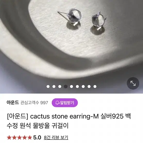 아운드 백수정 귀걸이 (cactus stone earring-M)