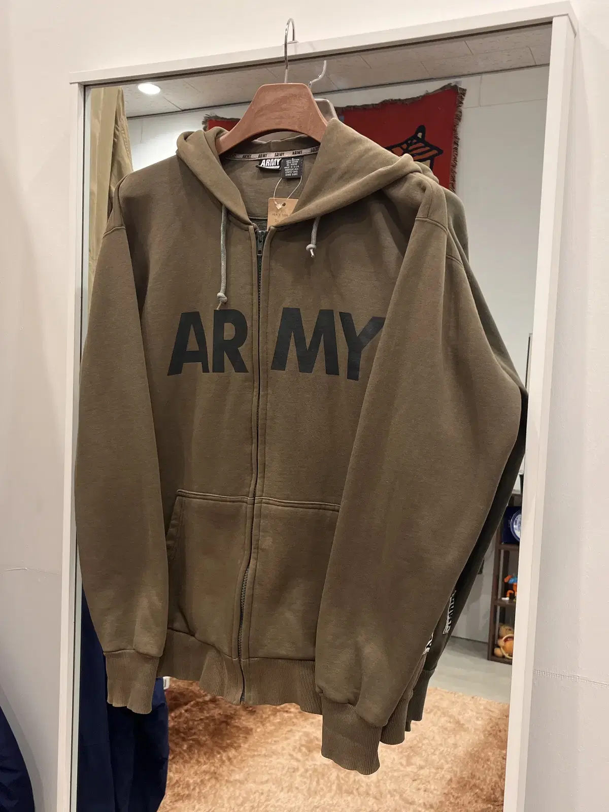 Army 빈티지 프린팅 후드 집업 (made in USA)