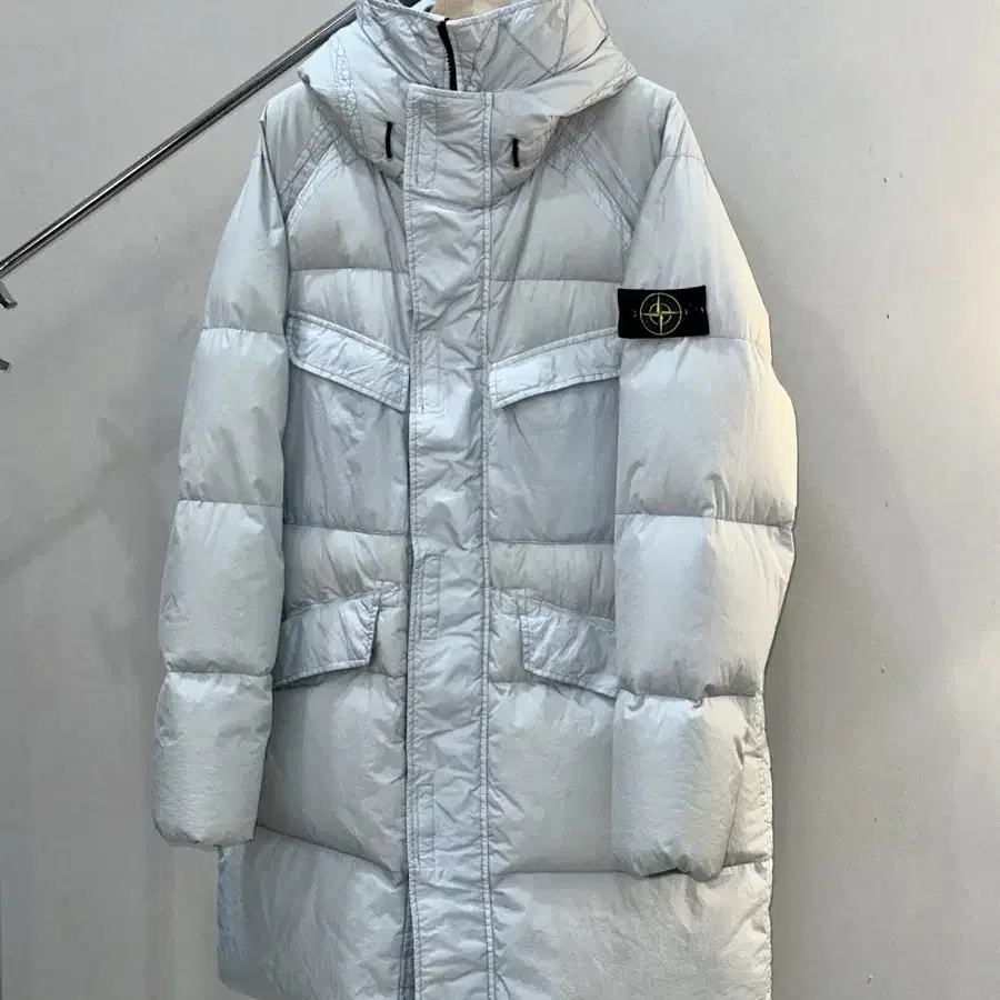 스톤 아일랜드 22FW 70123 크링클랩스 후드 롱 다운 자켓 XL