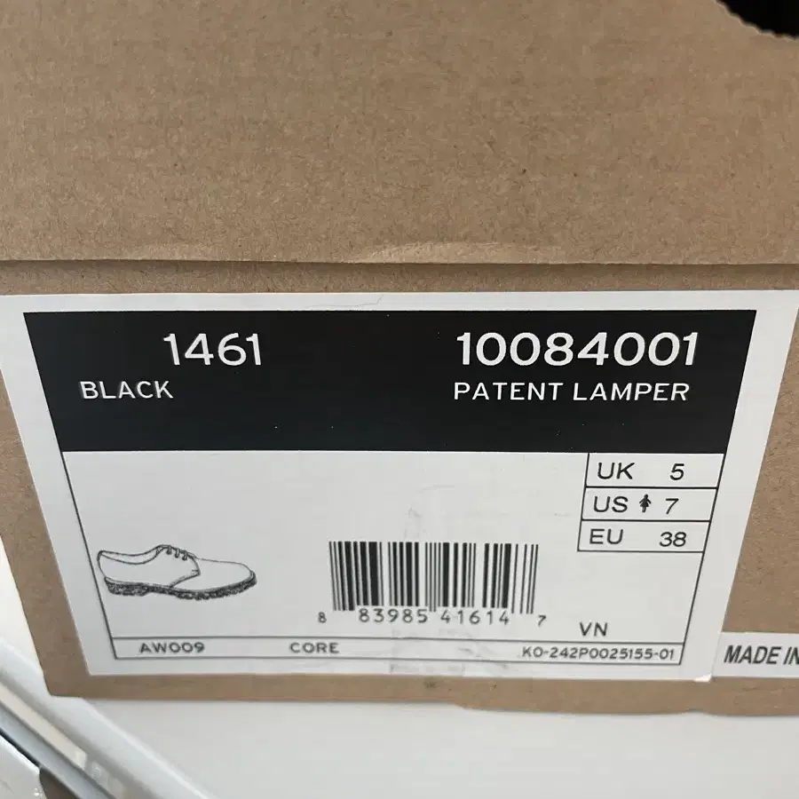 새상품) 닥터마틴 1461 patent lamper 240사이즈 uk5