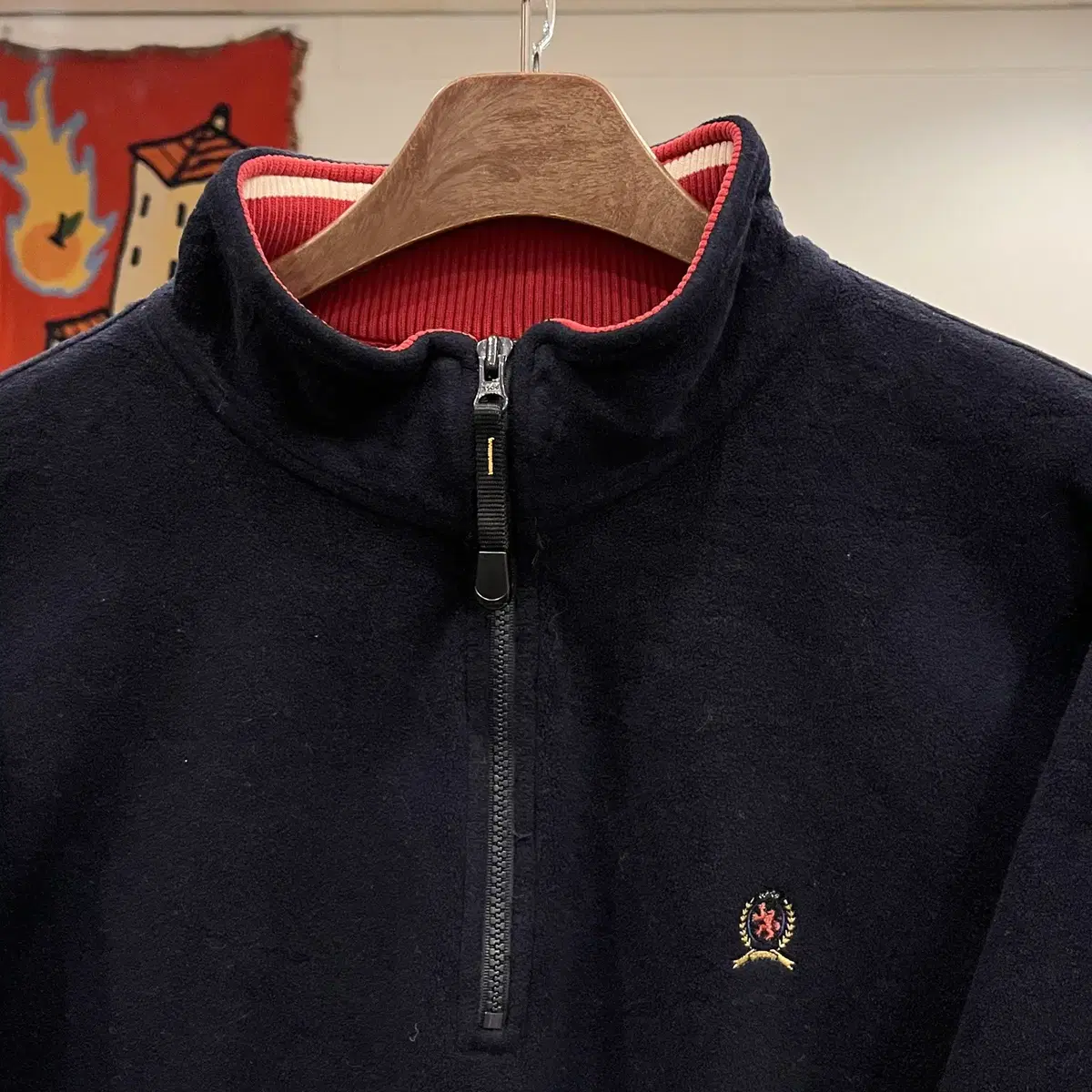 90s Tommy Hilfiger 타미힐피거 하프 집업 플리스 풀오버