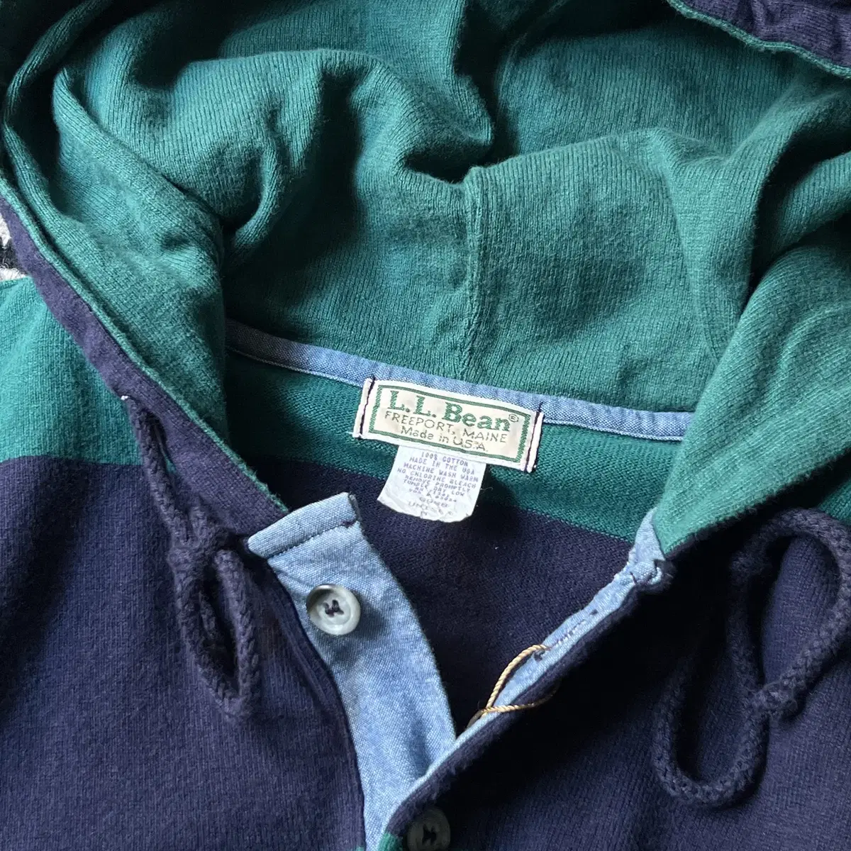 [L]90's 엘엘빈 Made in USA 후드 럭비 티셔츠