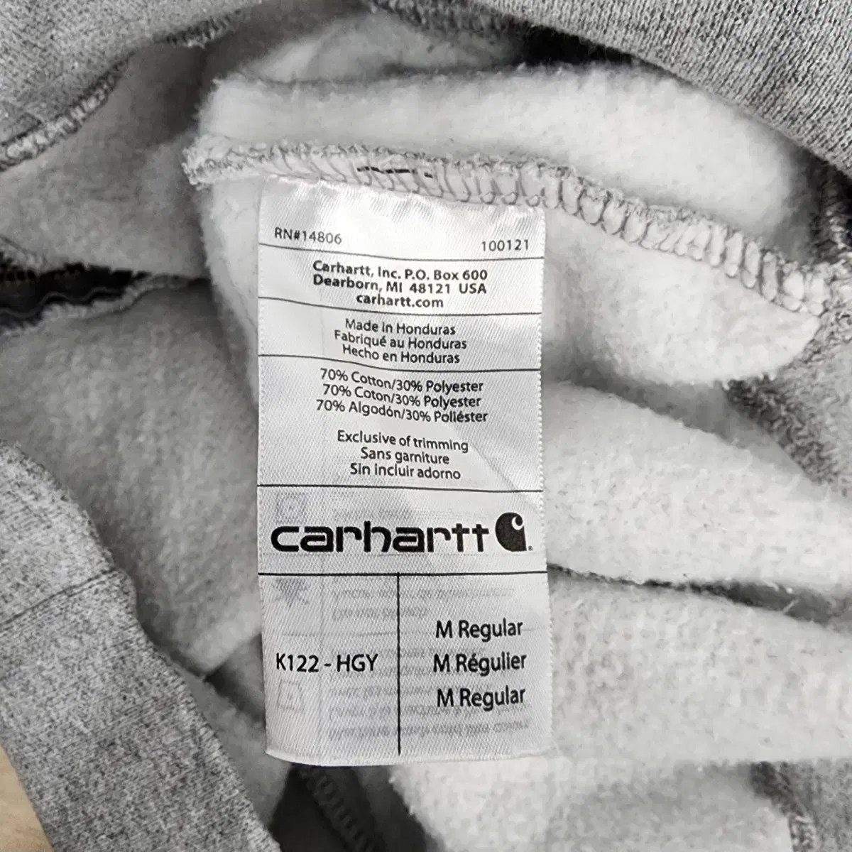 칼하트 CARHARTT 후드집업 맨투맨 티셔츠 그레이 M