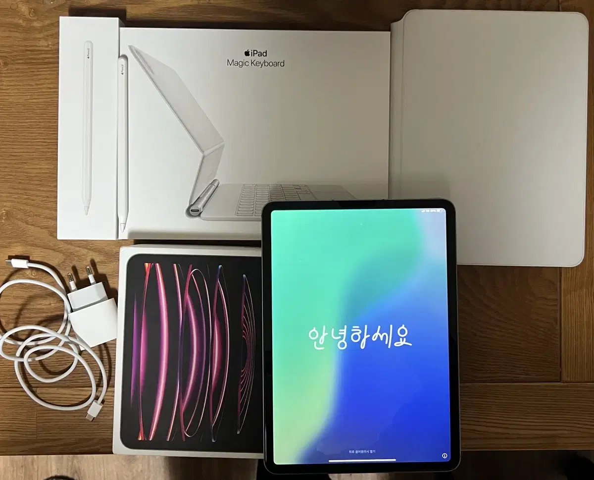 아이패드 프로 11(m2) 128GB,셀룰러+wifi,애케플o,매직키보드