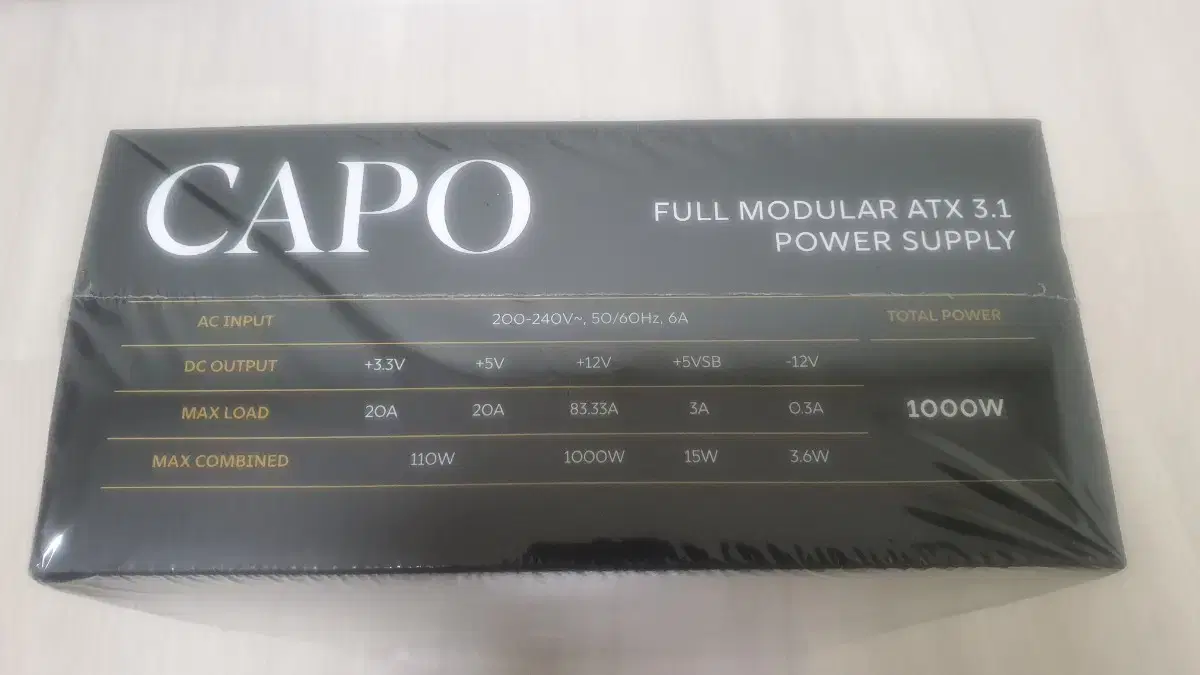 엔클롬 CAPO 1000W 80PLUS골드 풀모듈러 ATX3.1