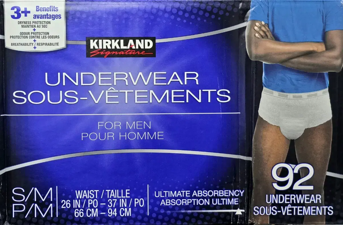 [New Products] Kirkland cignature Adult Diapers Men's 92-Piece Incontinence Briefs