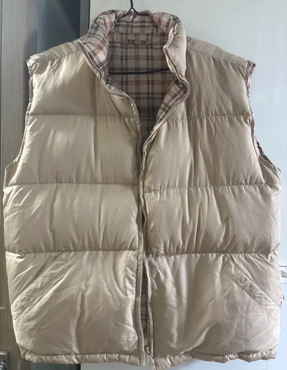 Beige check vest