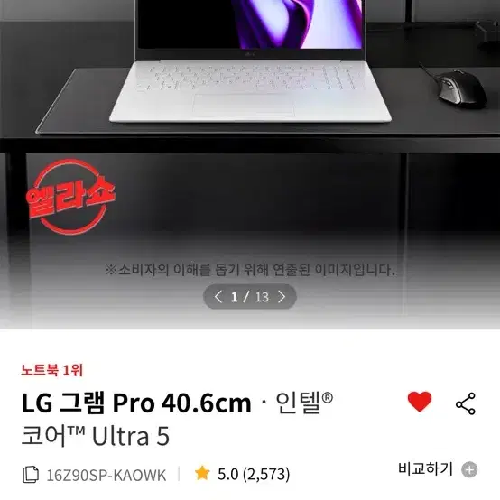 LG그램 LG 그램 Pro 40.6cm인텔코어Ultra 5