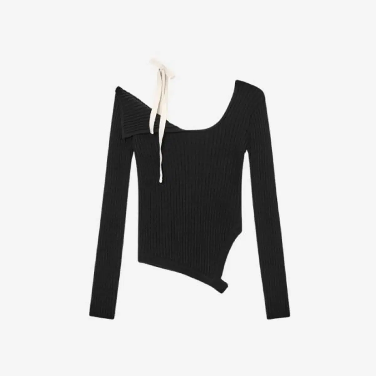 글로니 아이사 니트 블랙 Isa Asymmetrical Knit Top