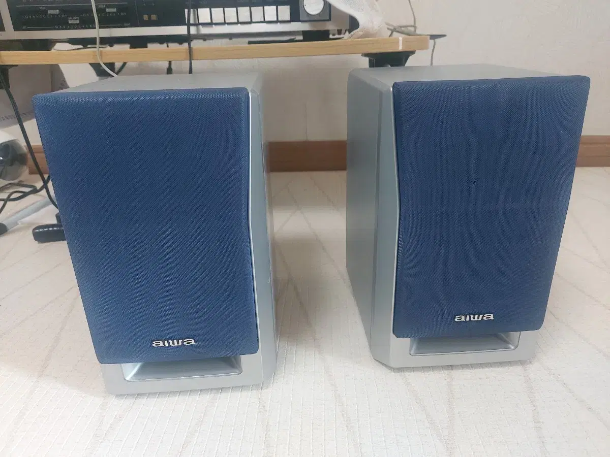 AIWA 4인치 풀레인지 스피커 1조 오디오 북쉘프