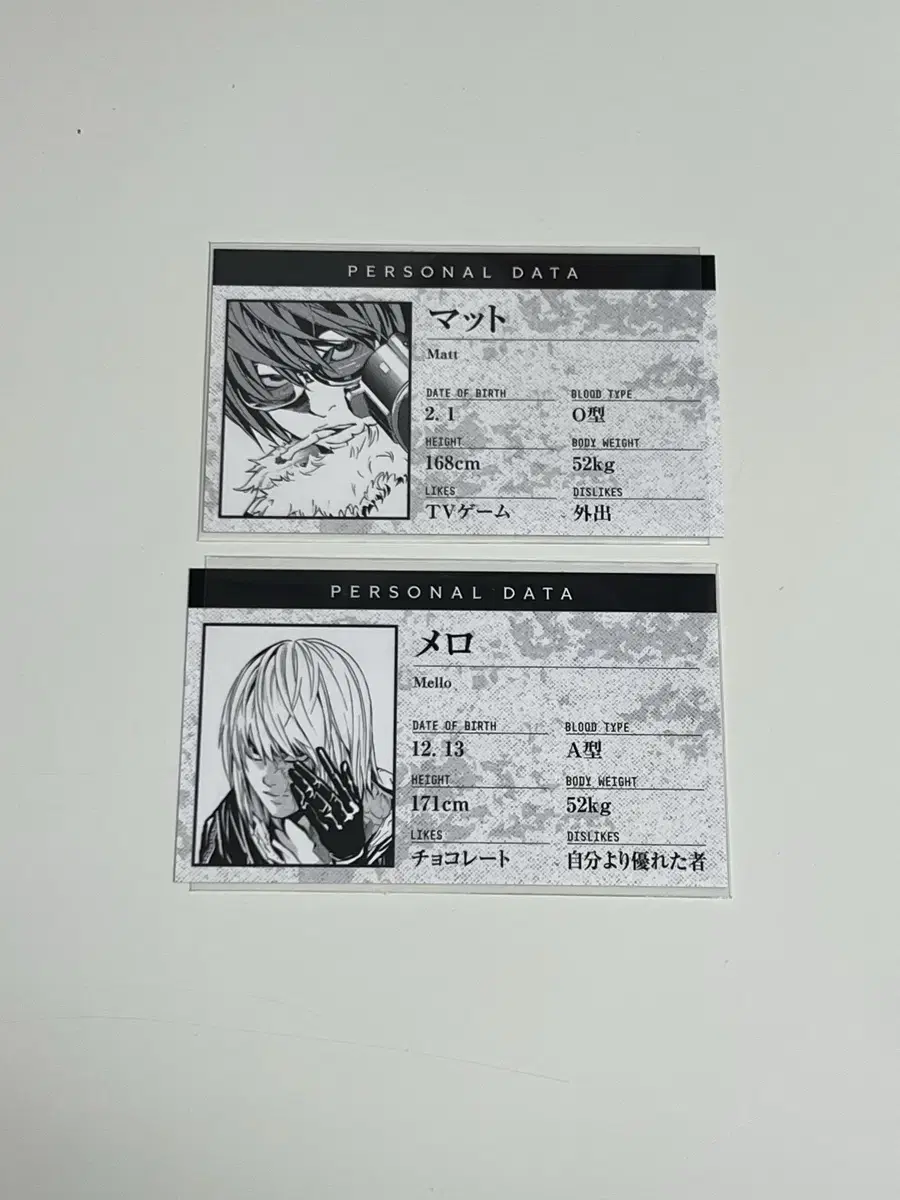 Death Note Original Art Exhibition Profile Kards (Mello, Matt) (Bulk)