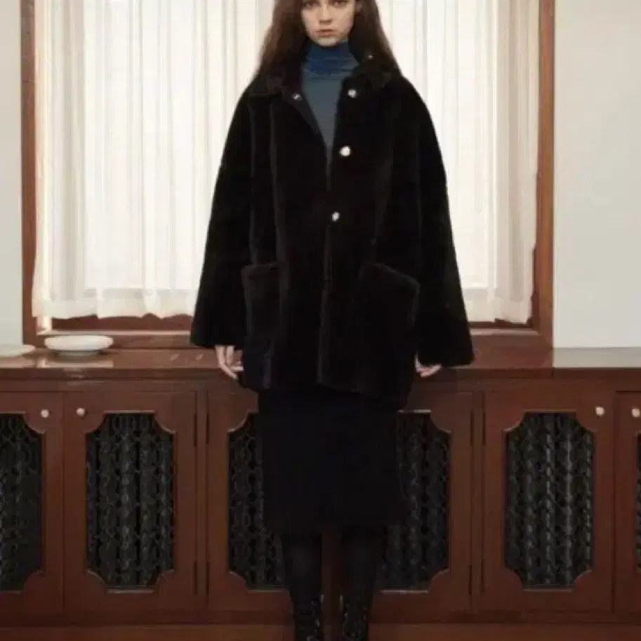 마네스 퍼코트 퍼자켓 mardrid fur coat black