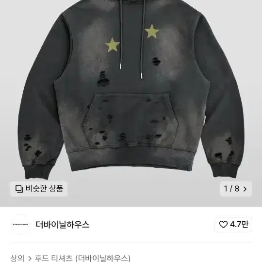 더바이닐하우스 DYING STAR HOODIE BLACK