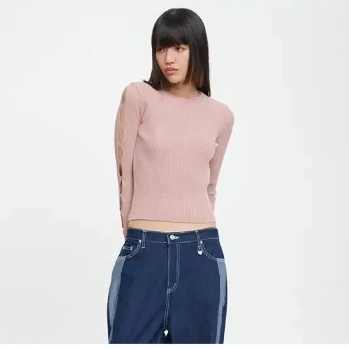 Targetto 타게토 REVERSE RIBBED KNIT_PINK