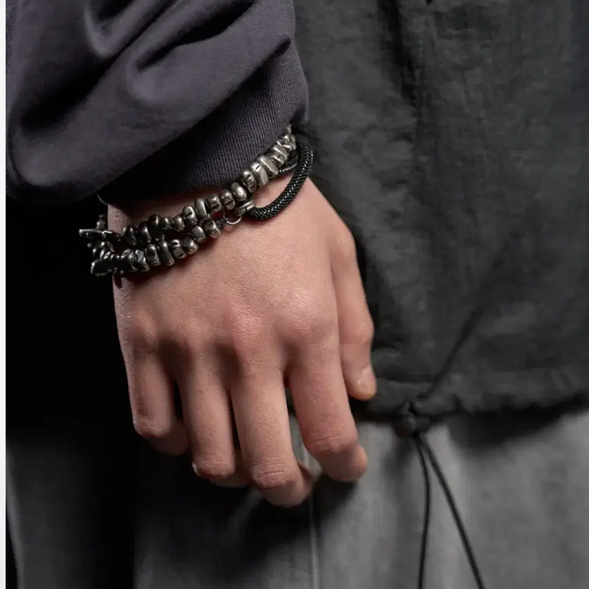 [해칭룸]Stone Ball 3way Bracelet / 스틸팔찌목걸이