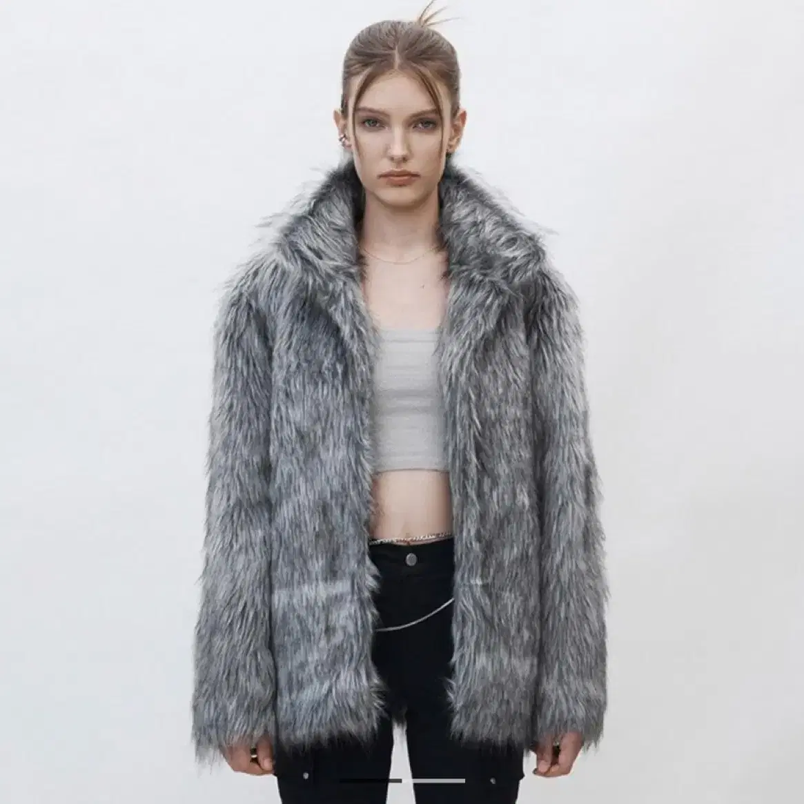 커렌트 HEAVY MIX FUR JARKET [GRAY]