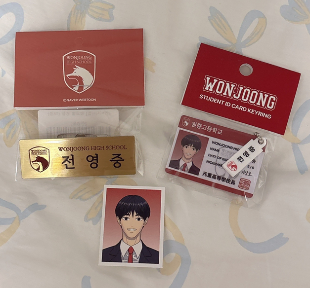 Garbage Time Jeon Young-joong Luchu Shop Name Tag pop up Mini Student ID keyring Certificate of Enrollment Photo