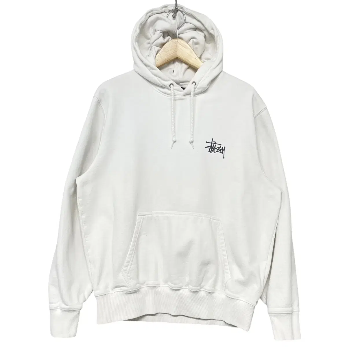 스투시 Stussy 베이직 로고 후드티 화이트